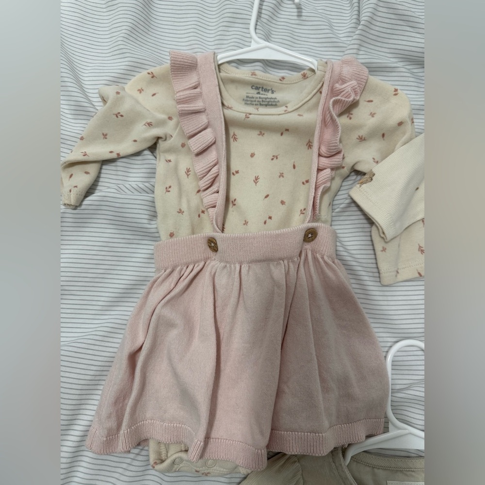 Carter's Pink Dress with Cream Floral Bodysuit